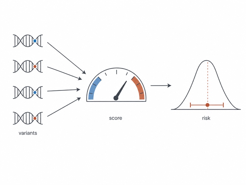 Genetic variants combined into a polygenic score and an individual risk estimate with uncertainty